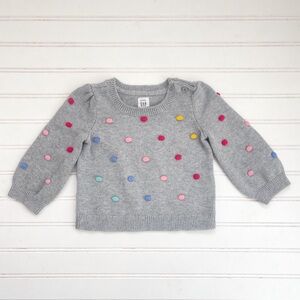 GAP EUC Adorable Girls Multicolor Polka Dot Knit Crewneck Sweater